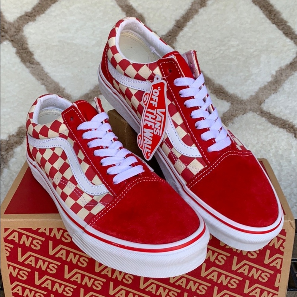 VANS OLD SKOOL PRIMARY CHECK Rng Red/White WMNS - Picture 14 of 16